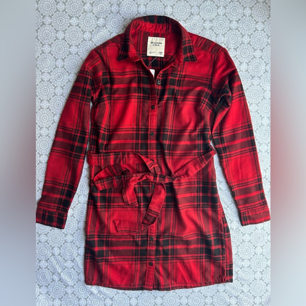 Women Abercrombie and fitch plaid long sleeve dress